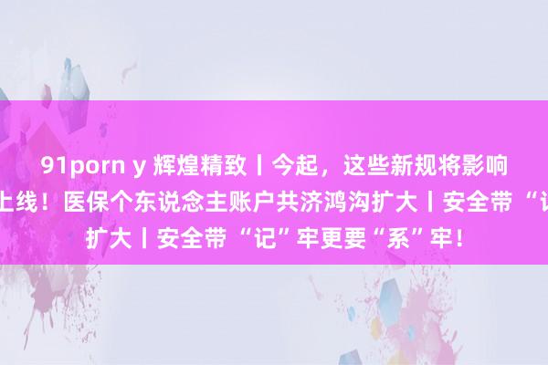 91porn y 辉煌精致丨今起，这些新规将影响你的生存丨新功能上线！医保个东说念主账户共济鸿沟扩大丨安全带 “记”牢更要“系”牢！