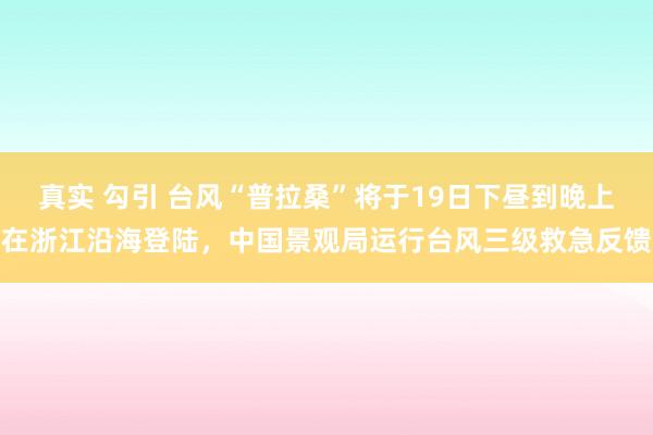 真实 勾引 台风“普拉桑”将于19日下昼到晚上在浙江沿海登陆，中国景观局运行台风三级救急反馈