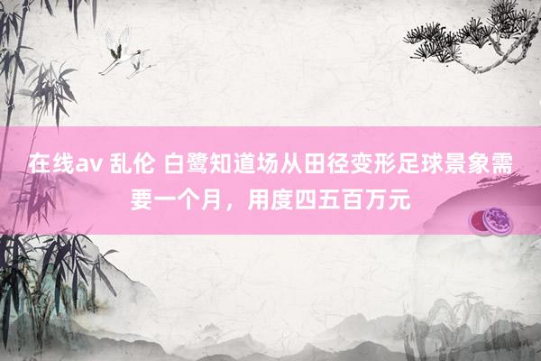 在线av 乱伦 白鹭知道场从田径变形足球景象需要一个月，用度四五百万元