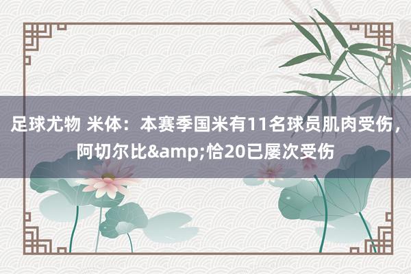 足球尤物 米体：本赛季国米有11名球员肌肉受伤，阿切尔比&恰20已屡次受伤